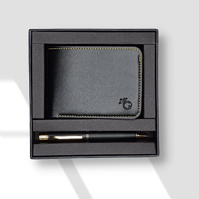 Giftana Vegan Leather Wallet and Pen Gift Set